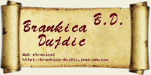 Brankica Dujdić vizit kartica